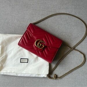 Gucci Burgundy Quilted Crossbody Bag